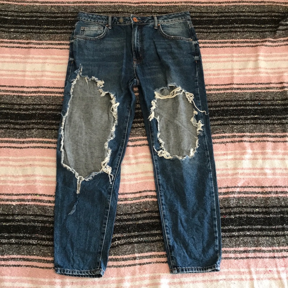 Forever 21 Large Holes Denim Pants